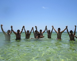 CIES students in the ocean